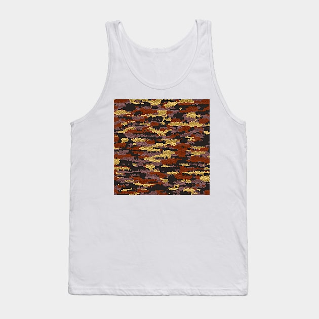 Camo Pattern - Chocolate Brown Tank Top by Tshirtstory